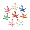 304 Stainless Steel Enamel Charms, Marine Animal, Golden, Starfish, 10.5x10x1.5mm, Hole: 1mm