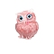 Resin Home Display Decorations, with Natural Rose Quartz Chips Inside, Owl, Random Eye Color, 60x50x42mm