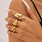 3Pcs Alloy Finger Rings Sets, Golden, Inner Diameter: 16.8~18mm
