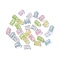 Transparent Glass Beads, Hand Drawn Beads, with Enamel, Triangle with Wave Pattern, Mixed Color, 9.5x12x9mm, Hole: 1.2mm