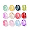 Transparent Glass Beads, Coffee Bean, Baking Paint, Mixed Color, 11x8.5x6.5mm, Hole: 1mm