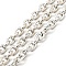 Iron Cable Chains, Unwelded, with Spool, Platinum, 8.5x6.5x1.5mm