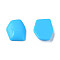 Opaque Acrylic Cabochons, Irregular Hexagon, Deep Sky Blue, 25.5x19.5x5.5mm, about 253pcs/500g