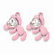 Spray Painted Alloy Rhinestone Pendants, Cadmium Free & Lead Free, Bear, Flamingo, 26.5x21.5x4.5mm, Hole: 2mm