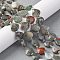 Natural Dragon Blood Beads Strands, Faceted Heart, with Seed Beads, 12x12x5mm, Hole: 1.2mm, about 12pcs/strand, 6.50''(16.5cm)