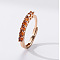 Flat Round Brass Micro Pave Cubic Zirconia Finger Rings, Golden, Chocolate, Inner Diameter: Adjustable