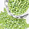 Opaque Glass Seed Beads, Rainbow Plated, Round, Lime Green, 2mm, Hole: 1mm, about 30000pcs/bag