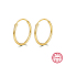 925 Sterling Silver Huggie Hoop Earrings, Real 18K Gold Plated, 26mm
