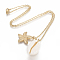 304 Stainless Steel Pendant Necklaces, with Natural Cowrie Shell, Starfish/Sea Stars, Golden, 450x2mm
