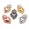 Alloy Pendants, Sacred Heart, Heart of Holy Flame, Mixed Color, 40x25x3.5mm, Hole: 1.5mm