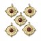 PVD Vacuum Plating 201 Stainless Steel Natural Red Jasper Pendants, Real 18K Gold Plated, Flat Round Charms, 20.5x18x4mm, Hole: 1.2mm