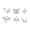 Non-Tarnish 201 Stainless Steel Charms, Laser Cut, Mixed Shapes, Stainless Steel Color, 8~14x10~17x0.7~0.8mm, Hole: 1.2~1.8mm, 6 patterns, 1 pattern/200pcs