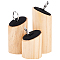 FINGERINSPIRE 3 Pcs Solid Wood Ring Display Organizer Stand with Black Velvet 3 Size Ring Display Holder Jewelry Organizer Holder for Rings Trade Show Counter Top Ring Bearer Ring Photography Props