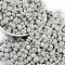 Opaque Colours Luster Glass Seed Beads, Donut, Dark Gray, 6.5x3mm, Hole: 1.8mm, about 1363pcs/pound