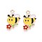 Alloy Enamel Pendants, Bees Charm, Light Gold, Gold, 20~20.5x13x1mm, Hole: 1.6~1.8mm
