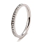304 Stainless Steel Rhinestone Rings, Stainless Steel Color, US Size 7(17.3mm)