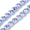 Electroplated Synthetic Non-magnetic Hematite Beads Strands, Round, Faceted, Cornflower Blue, 6x5.5mm, Hole: 1mm, about 68~72pcs/strand, 15.59~15.98''(39.6~40.6cm)