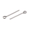304 Stainless Steel Eye Pin, Stainless Steel Color, 20 Gauge(0.8mm), 60x0.8mm, Hole: 2mm