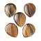 Natural Tiger Eye Beads, No Hole/Undrilled, Teardrop, 44~45x34.5~35x6.5~8.5mm