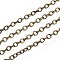 Brass Cable Chains, Soldered, Cadmium Free & Nickel Free & Lead Free, with Spool, Flat Oval, Antique Bronze, 2x1.8x0.2mm, about 9.84 Feet(3m)/Roll