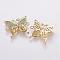 Brass Micro Pave Cubic Zirconia Links, Butterfly, Golden, 20.5x17.5x2.5mm, Hole: 1.5mm