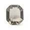 Pointed Back Glass Rhinestone Cabochons, Rectangle, Faceted, Gray, 12x10x5~6mm