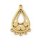 304 Stainless Steel Chandelier Component Links, Ion Plating(IP), Teardrop, Golden, 31.5x19.5x2.5mm, Hole: 1.6mm