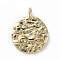 Brass Micro Pave Cubic Zirconia Pendants, with Jump Rings, Flat Round, Constellation, Colorful, Golden, Capricorn, 14~15x2mm, Hole: 3mm