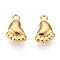 304 Stainless Steel Charms, Footprint Charm, Real 18K Gold Plated, 10x7x2.5mm, Hole: 1.2mm