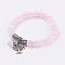 Natural Rose Quartz Stretch Bracelets, with Tibetan Style Pendants,  2 inch(51mm)