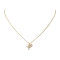 Clear Cubic Zirconia Word Yes Pendant Necklace, Brass Jewelry, Golden, 17.72 inch(45cm), Yes: 12.5x15mm