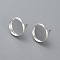 304 Stainless Steel Stud Earring Settings, Flat Round, Silver, Tray: 12mm, 14mm, Pin: 0.8mm