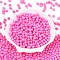 Opaque Baking Painted Glass Beads, Round, Hot Pink, 5.5x4.5~5mm, Hole: 1mm, about 2500pcs/pound