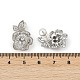 Серьги-гвоздики из латуни с микро-паве и прозрачным фианитом EJEW-K308-08P-3