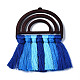 Кулоны с кисточкой из поликоттона (полиэстера) FIND-T052-14G-1