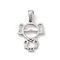 Non-Tarnish 304 Stainless Steel Pendants, Laser Cut, Hollow, Girl Charms, Stainless Steel Color, 18.5x14.5x1.5mm, Hole: 2.5x5.5mm