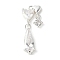 Brass Micro Pave Cubic Zirconia Pendants, Cadmium Free & Nickel Free & Lead Free, Heart with Teardrop, Clear, 925 Sterling Silver Plated, 22x10x3.5mm, Hole: 1.2mm