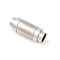 304 Stainless Steel Magnetic Clasps, Tube, Ion Plating(IP), Stainless Steel Color, 24x9.5mm, Hole: 6.5mm