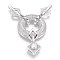 Brass Micro Pave Cubic Zirconia Pendants, Multi-strand Links, Real Platinum Plated, 48x35x5mm, Hole: 1mm and 1x4.5mm