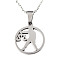 Non-Tarnish 201 Stainless Steel Pendants Necklaces, with Cable Chains and Lobster Claw Clasps, Flat Round with Constellation/Zodiac Sign, Libra, 15-3/4 inch(40cm), 1.5mm