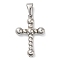 Non-Tarnish 304 Stainless Steel Pendants, Cross Charm, Stainless Steel Color, 33x22.5x6mm, Hole: 9x4.5mm