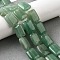 Natural Green Aventurine Beads Strands, Rectangle, 18x13x5.5mm, Hole: 1mm, about 11pcs/strand, 7.68''~7.87''(19.5~20cm)