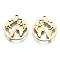201 Stainless Steel Pendants, Laser Cut, Earth, Golden, 17x15x1mm, Hole: 1.4mm