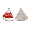 Christmas Alloy Enamel Pendants, Platinum, Hat, 17.5x16x1mm, Hole: 1.5mm