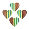 Epoxy Resin & Walnut Wood Pendants, Geometric Charms, Heart, 37.5x39x3.5mm, Hole: 2mm