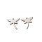 Tarnish Resistant 201 Stainless Steel Dragonfly Charms, Stainless Steel Color, 11.5x11.5x0.5mm, Hole: 1mm