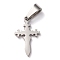 Tarnish Resistant 304 Stainless Steel Pendants, for Jewelry Making, Cross, Stainless Steel Color, 19x12x1.2mm, Hole: 3.5x7mm