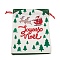 Christmas Theme Rectangle Cloth Bags with Jute Cord,  Drawstring Pouches, for Gift Wrapping, Christmas Tree, 19x16x0.6cm