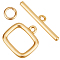 Beebeecraft 1 Box 10 Sets Toggle Clasp Set Rectangle Real 18K Gold Plated Brass T Bar Closure End Clasps Hook Links Connectors Sets for Jewelry Making Necklaces Bracelets Supplies DIY Crafts
