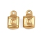 304 Stainless Steel Charms, Square Charms, Ion Plating(IP), Real 18K Gold Plated, 12x7x4mm, Hole: 1mm